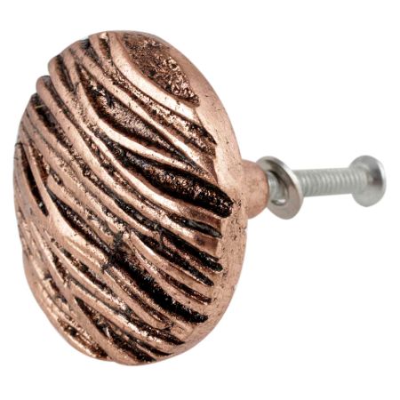 Round Bark Shape Antique Copper Aluminium Dresser Knob